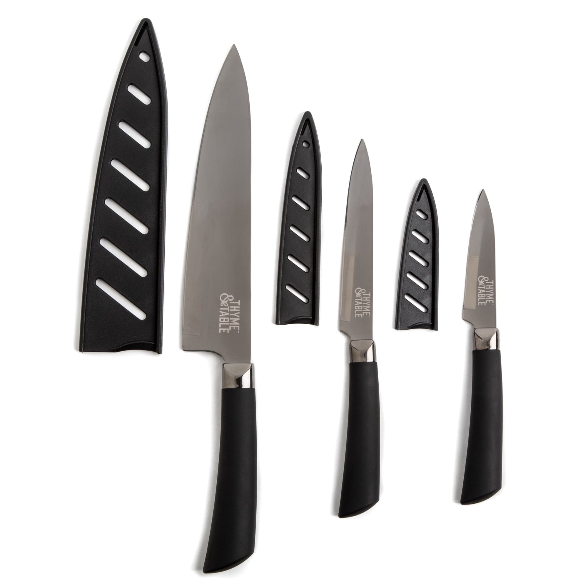 Thyme & Table 3-Piece Knife Set with Covers