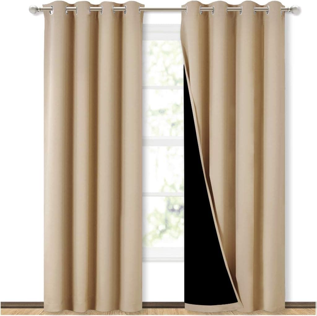 NICETOWN 100% Blackout Curtains with Liner
